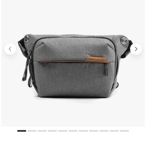 Ash Gray Messenger Crossbody with Brown Accent - Desk Design everyday sling 3L